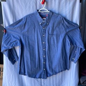 Blue, 100% cotton Izod dress shirt.  3XL